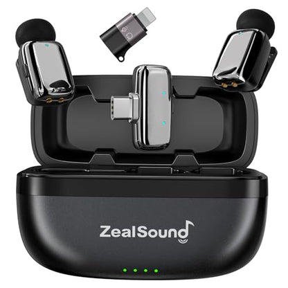 ZealSound Mini Wireless Lavalier Microphone for iPhone, iPad & Android - color: Silver