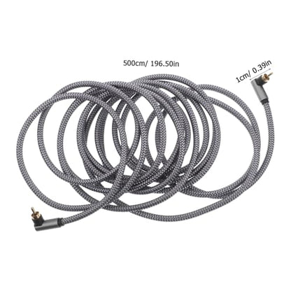 Operitacx 5m Digital Audio Cable HiFi Cable with Dual Right Angle Connectors for Subwoofers and Tv Accessories Durable and Easy to Use for Optimal Audio Setup