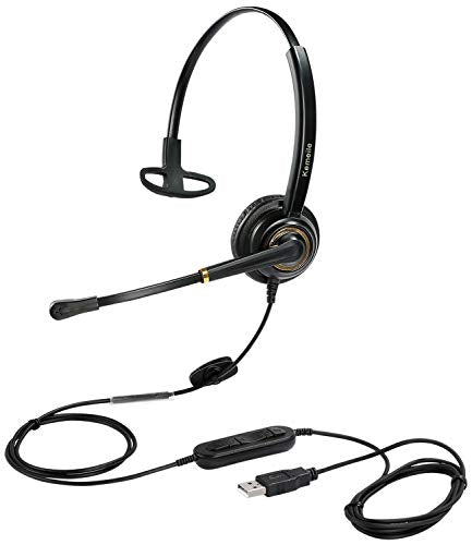 USB Headset with Microphone Noise Cancelling for PC, Computer Laptop Headphone with Mic In-Line Control for Office Softphones Teams Business Skype Zoom Conference Calls Online Course Voice Recognition - color: Multi-Purpose USB Headset Mono KML02USB