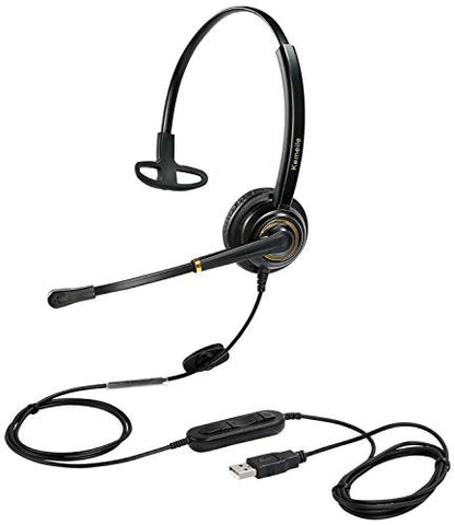 USB Headset with Microphone Noise Cancelling for PC, Computer Laptop Headphone with Mic In-Line Control for Office Softphones Teams Business Skype Zoom Conference Calls Online Course Voice Recognition - color: Multi-Purpose USB Headset Mono KML02USB
