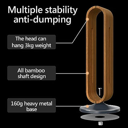 GEEKRIA Wooden | Aluminum Alloy Headphones Stand for Over-Ear Headphones, Gaming Headset Holder, Desk Display Hanger with Solid Heavy Base Compatible with Sony, Bose, AKG, JBL (Walnut)