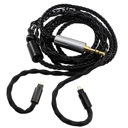 Youkamoo 0.78mm 2 Pin IEM Cable 3.5mm Silver Plated Copper Earphone Upgrade Cord Compatible with KZ BL03 TRN V90 V80 ZS10 AS10 ZST 2m 6.5ft (Black) - color: Black