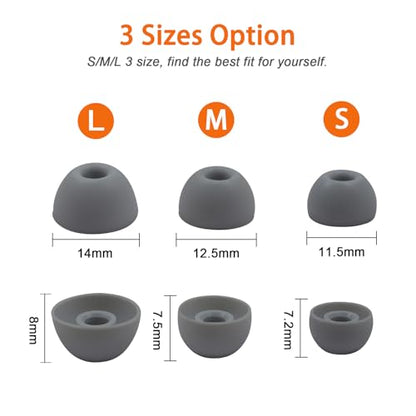6 Pairs Replacement Silicone Ear Tips Compatible with Beats Studio Buds/Fit Pro/Studio Buds +, Silicone Earbuds Eartips Buds Cover Set for Beat Studio Buds (Dark Grey with Pen) - color: Dark Grey with Pen