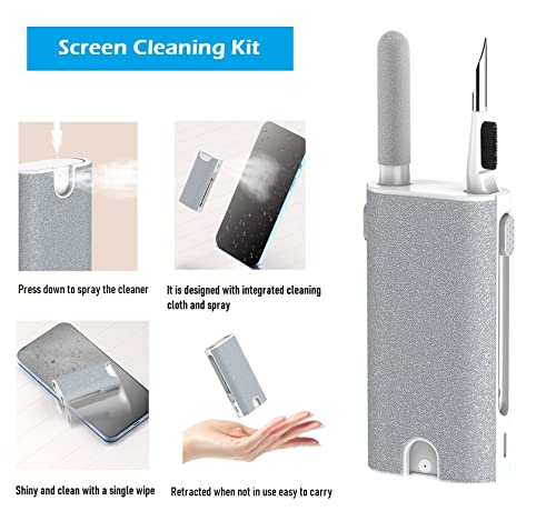 5-in-1 Electronics Cleaner Kit- Laptop Screen Cleaner kit,Multifunctional Bluetooth Earphones Cleaning Tool for Computer Cameras Lens Cell Phone Laptop Computer Bluetooth Earphones