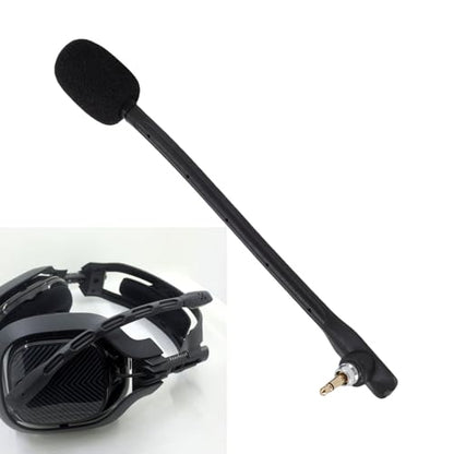 Yunseity 2pcs Replacement Microphones for Astro TR Headset Detachable Boom Mic with Noise Cancelling Clear Sound Gold Plated 3.5mm Plug (Black) - color: Black
