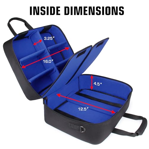 USA Gear DJ Mixer Travel Travel Bag Fits Yamaha MG10XU, MG06X, Mackie Mix8 8-Channel, Behringer Xenyx Q502USB, Adapters, Headphones, Laptops - Customer Interior, Water Resistant Exterior (Blue) - color: Blue