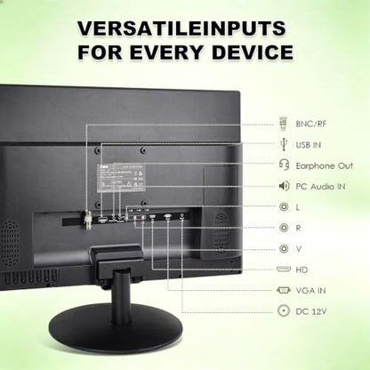 SKitphrati 19" HD 1440x900 PC Monitor, 60Hz 5ms LED Screen Computer Monitor with HDMI/VGA/AV/BNC/USB, Built-in Speakers, VESA Mount, for Laptop PC Desktop Office Home Use - color: Black
