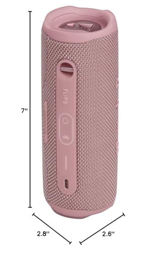JBL Flip 6, Pink - Waterproof, Portable & Durable Bluetooth Speaker - Up to 12 Hours of Wireless Streaming - Includes Noise-Canceling Speakerphone, Voice Assistant Connect+ - color: Pink