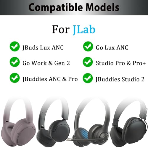 Adhiper Headphone Headband Cushion Cover for JLab JBuds Lux ANC, Go Lux ANC, Go Work, Studio Pro Headphones, 6mm Thick Softer Head Band Cover for Pressure Relief & Anti-Peeling, with Hanging Loop