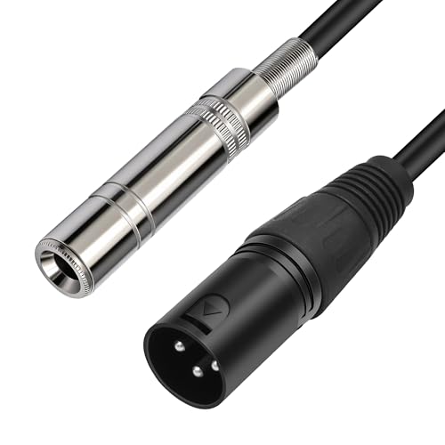 XLR Male to 1/4 inch 6.35MM Female Stereo Audio Cable 3PIN XLR Male to TRS Female Cable 1 FT(30cm) 2pcs - style: 3PIN XLR male to 6.35MM TRS Female Cable 1 FT(30cm)