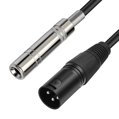 XLR Male to 1/4 inch 6.35MM Female Stereo Audio Cable 3PIN XLR Male to TRS Female Cable 1 FT(30cm) 2pcs - style: 3PIN XLR male to 6.35MM TRS Female Cable 1 FT(30cm)