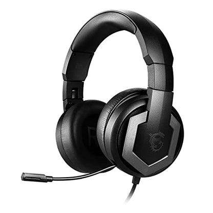 msi Immerse GH61 Gaming Headset, Hi-Res Virtual 7.1 Surround Sound, Built-in ESS DAC & AMP, 3D Audio, Swappable Ear Cushions, 3.5mm Jack/USB, Carrying Case Included, PC/Mac/PS4/Xbox - size: Large, style: Immerse GH61