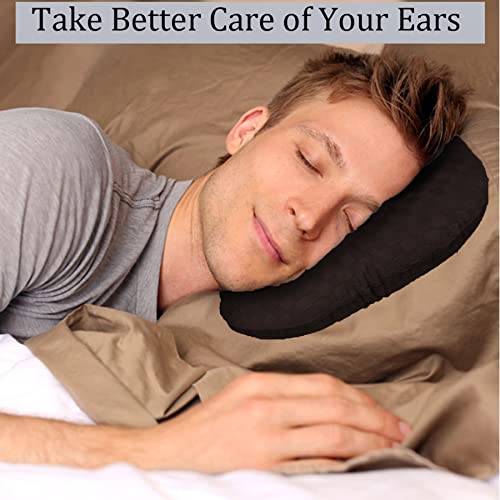 Ear Piercing Pillow with Hole for Cartilage Piercings, CNH Support - color: Dark Brown