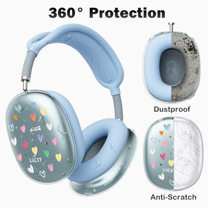 for AirPods Max Headphones Love Heart Ear Covers for AirPods Max 2 - color: Heart B/Blue
