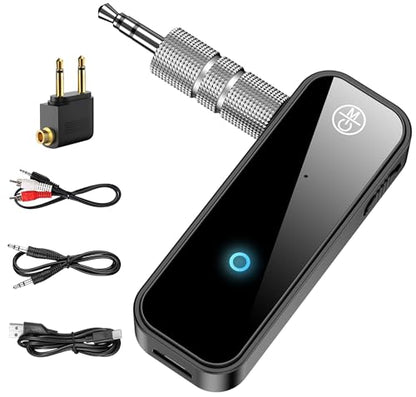 Bluetooth Wireless Audio Transmitter Adapter for AirPods/Headphones, Aux Bluetooth 5.4 Adapter for Car/Home Stereo, TV/Travel Flight, 2 in 1 Wireless Receiver Transmitter(with Aircraft, RCA and AUX) - style: D(Aircraft+AUX+RCA)