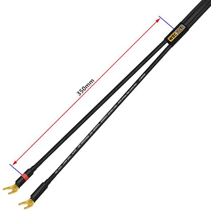 WORLDS BEST CABLES 6 Foot WBC-GOLD-LOCAP-SPKR-14 AWG - Low-Capacitance - Low-Inductance - High Purity OFC - Audiophile HiFi Speaker Cable Pair with Eminence Gold Spade Plugs - size: 6 FT, style: 2 Cables - Spade-Spade