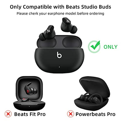 Compatible with Beats Studio Buds 2021, Soft Silicone Case with Gold Heart Pattern for Beats Studio Buds Case with Cute Butterfly Keychain for Girls Women (Yellow) - color: Yellow