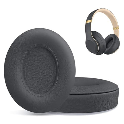 Replacement Ear Pads for Beats Studio 2 & Studio 3 Wired & Wireless Headphones, Ear Cushions, Headset Earpads, Ear Cups Cover with Soft Protein Leather-Shadow Grey - color: Shadow Grey