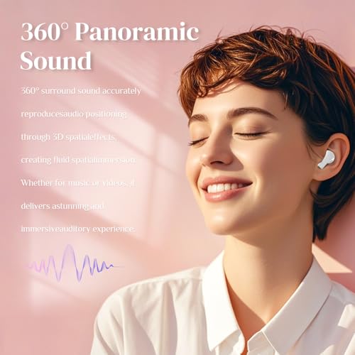 Heart Wireless Earbuds for Girls Kids, Cute Small Mini Tiny Invisible Earbuds Wireless Bluetooth for Small Ears Canals Women Rose Gold Kawai Blue Tooth Ear Buds for iPhone Android - color: White