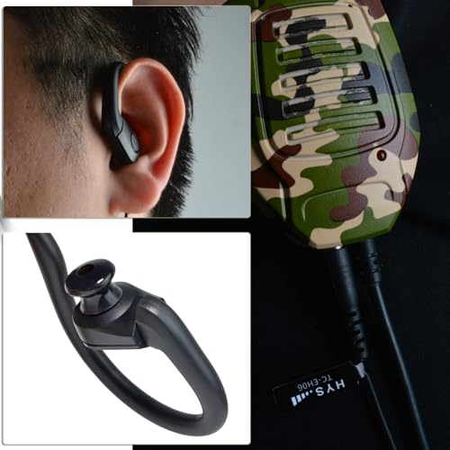 HYS 3.5mm Single Receive-Only Earpiece with Comfort Earbud Earhook | Headset with Earbud Audio Kit For Two-Way Radios,Transceivers&Speaker Mics Jacks/for Police Security and Law Enforcement Use