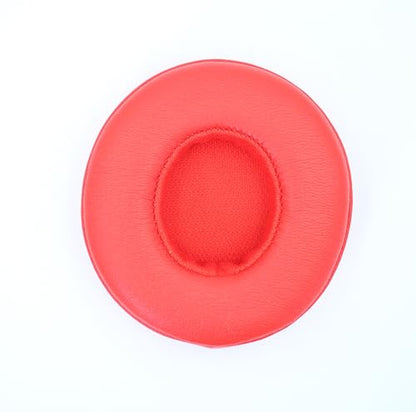 Headphone Replacement Ear Pad Cover Compatible with Beats by Dre Solo3 Solo2 Wired Wireless Headphones Protein Leather Memory Foam Headphone Cushion Ear Muffs-Orange red - color: Orange Red