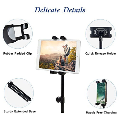 Tablet Floor Stand Adjustable Tripod Stand Compatible for 5.5-12.9" iPad