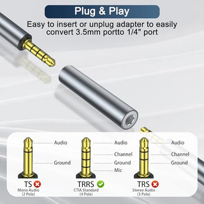 3 Pack 3.5mm Female to Female Audio Adapter, 1/8" TRRS Stereo Adapter, Gold Plated Connectors, for Mobile Phones, Tablets, Car Audio, Speakers - style: F to F