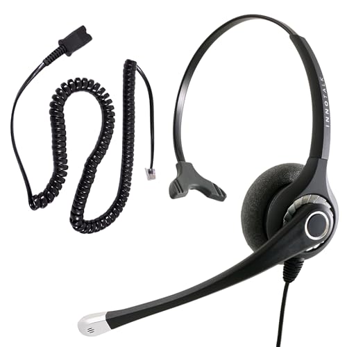 INNOTALK - Cisco Phone Headset, Superb Mono Wired Headset with Microphone & Quick Disconnect Adapter for Most Cisco Phones, Customer Service Wired Headphones, Cost Effective Corded Headset - size: Superb-Mono