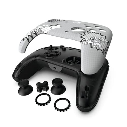 PDP REMATCH Enhanced Wired Power Nintendo Switch Pro Controller, Officially Licensed Switch Lite/OLED Compatible Gamepad, Customizable Programmable Buttons, Black & White (Bowser Luigi Mario Comic) - color: Mario Comic