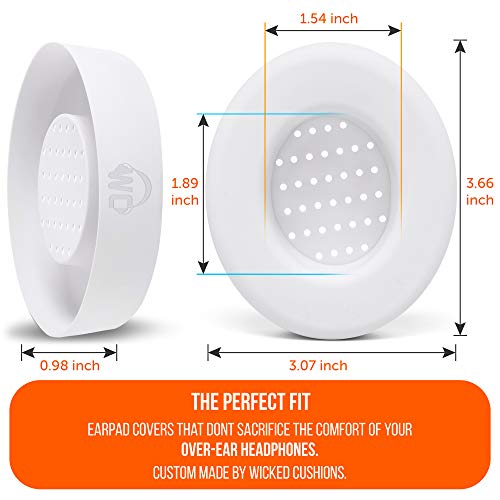 WC SweatZ Studio - Patented Covers for Beats Studio 3 (A1914) & 2 (B0500) | Made by Wicked Cushions | Made with Premium Silicone | Also fits B0501 | White - color: White