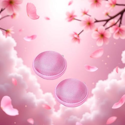 2Pcs Pink Compact Round Mini Earphone Hard Case Bag - Travel Pouch for Headphones, Coins, and Keys, Small Cosmetic Carrying Bag Headphones, Earbuds Accessories