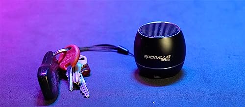 Rockville RPB2-BLACK 5W Portable Bluetooth Speaker, Wireless Linking, SD Card Slot, Hands-Free Calling, Selfie Remote, for Travel and Outdoors | TWS Stereo Link, SD Card Slot, Built-in Mic, Aluminum Body, 5-Hour Rechargeable Battery, 30-Min Charge - color