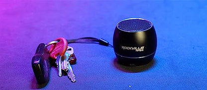 Rockville RPB2-BLACK 5W Portable Bluetooth Speaker, Wireless Linking, SD Card Slot, Hands-Free Calling, Selfie Remote, for Travel and Outdoors | TWS Stereo Link, SD Card Slot, Built-in Mic, Aluminum Body, 5-Hour Rechargeable Battery, 30-Min Charge - color