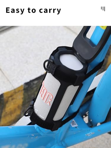 Case for JBL Grip Portable Bluetooth Speaker,Soft Protective,Silicone Case Cover with Shoulder Strap and Carabiner(Black)