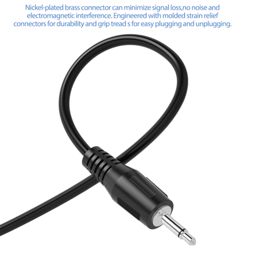 2-Pack 6FT Replacement 3.5mm Male Jack to Bare Wire Open End TS 2 Pole Mono 1/8" 3.5mm Jack Plug Connector AUX Audio Cable for Scanner,Speaker PA horns,morse key, cooling fans, power amp Repair - size: 6ft