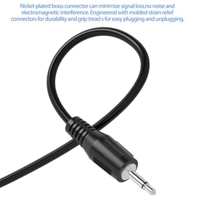 2-Pack 6FT Replacement 3.5mm Male Jack to Bare Wire Open End TS 2 Pole Mono 1/8" 3.5mm Jack Plug Connector AUX Audio Cable for Scanner,Speaker PA horns,morse key, cooling fans, power amp Repair - size: 6ft