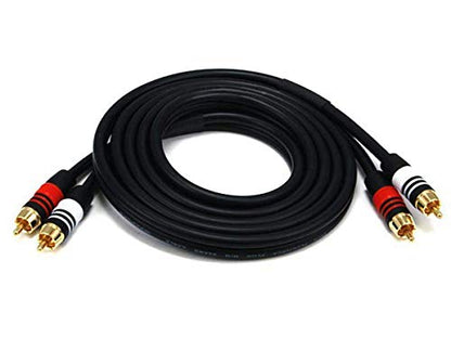 Monoprice 102864 6' Premium 2 RCA Plug to 2 RCA Plug 22AWG Cable - Black - size: 6ft