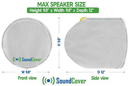 White 600D Marine Wake Tower Speaker Covers – Medium (H 9.8" × W 9.8" × D 12") – Weather-Resistant Covers for Marine & ATV Speakers - color: White, size: MEDIUM