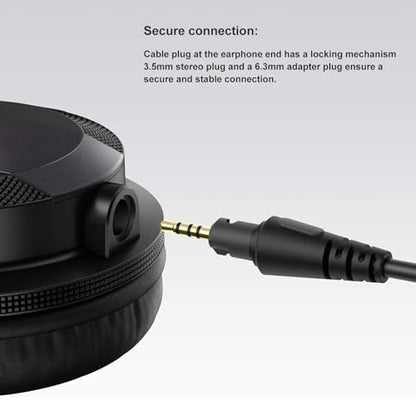 Diyeeni Coiled 2.5mm to 3.5mm Audio Cable, Replacement Headphone Wire for Pioneer DJ HDJCUE1 HDJCUE1BT HDJX5 HDJX7 HDJS7, Retractable Spring Cord Cable with 6.35mm Plug, 4ft to 6.6ft