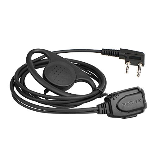Retevis Walkie Talkie Earpiece with Mic, for RT22/RT68/RT21/H777/RT68H | D Shape, Double Wire, 2 Pin , Compatible with Pxton, Baofeng BF-888S, Kenwood Walkie Talkie, Two Way Radio Headset(10 Pack) - style: D Shape Earhook