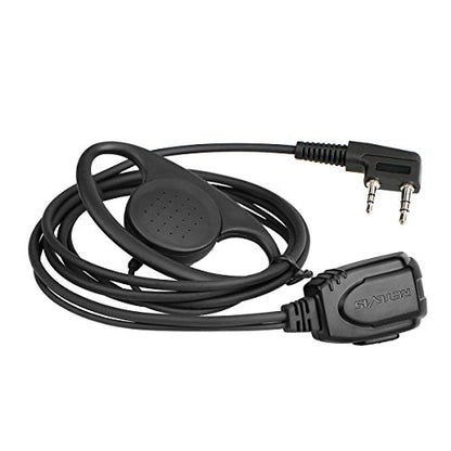 Retevis Walkie Talkie Earpiece with Mic, for RT22/RT68/RT21/H777/RT68H | D Shape, Double Wire, 2 Pin , Compatible with Pxton, Baofeng BF-888S, Kenwood Walkie Talkie, Two Way Radio Headset(10 Pack) - style: D Shape Earhook