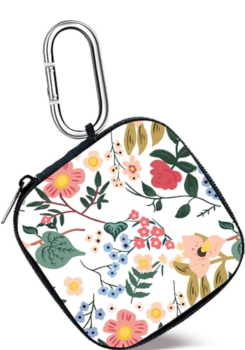 Earbud Case,Headphone Organizer Earbud Storage Bag, Hard EVA Shockproof Cover Carrying Case with Carabiner Clip Compatible with AirPods 5 4 AirPods Pro 2nd /3/2/1 Bose Galaxy Buds (Flower) - color: Flower