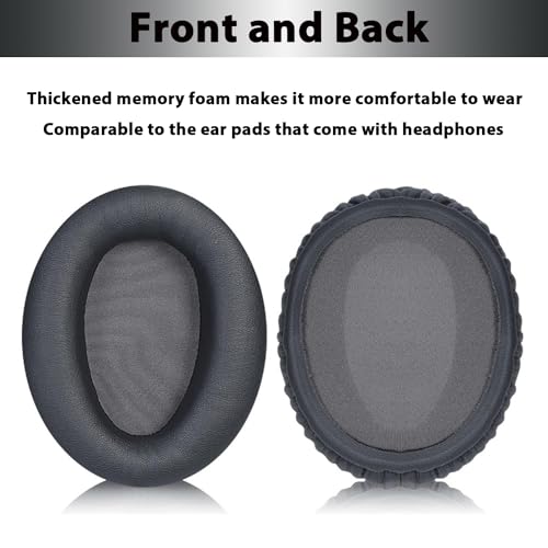 Adhiper Ear Pads for Sony WH-CH700N, WH-CH710N, WH-CH720N - Titanium Gray | Softer Protein Leather & High-Density Memory Foam Earpads for Sony Headphones - color: Titanium Gray