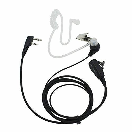 GoodQbuy® 2 Pin PTT Mic Covert Acoustic Tube Earpiece Headset Compatible with Icom Radio IC-F24S IC-F31 IC-F3 IC-F3S IC-F4 (Pack of 2)