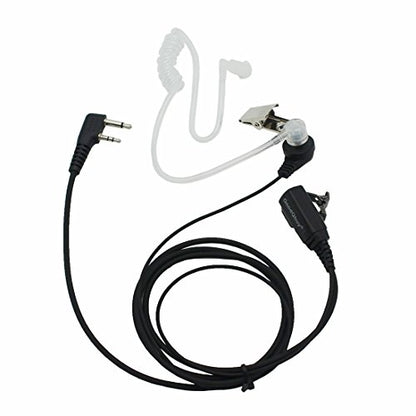 GoodQbuy® 2 Pin PTT Mic Covert Acoustic Tube Earpiece Headset Compatible with Icom Radio IC-F24S IC-F31 IC-F3 IC-F3S IC-F4 (Pack of 2)