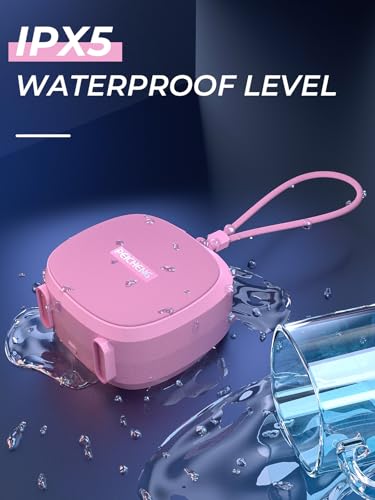 PEICHENG Speaker, Small Portable Bluetooth Wireless IPX5 Waterproof Shower Speaker,Loud Stereo Sound Deep Bass,TWS Paire, RGB Lights,Long Playtime for Outdoor Party, Great Gift,1PC(Pink) - color: Pink