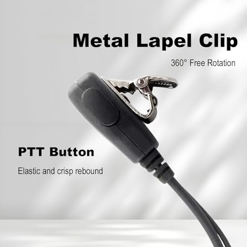 G-Type Walkie Talkie Earpiece with Earhook and MIC, 2-Pin Headset, Pack of 1 - size: Pack 1