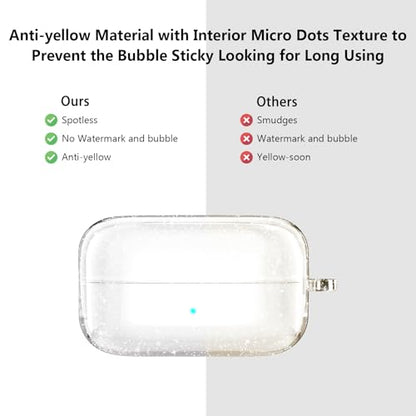 for Samsung Galaxy Buds 4 Case/Galaxy Buds 4 Pro Case Clear Glitter,Cute Girly Sparkly Bling Clear Cover for Samsung Galaxy Buds 4/4 Pro,Premium TPU Skin with Keychain&Cleaning Pen Women-Clear - color: Clear Glitter