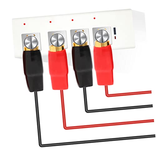 PartyKindom 0 Gauge Spade Terminal Crimp Connectors Plated Audio Terminal Adapters for Speaker Wire Cable Crimp Barrier Spades for 0 Gauge Wire Terminals Includes Red and Black Boots