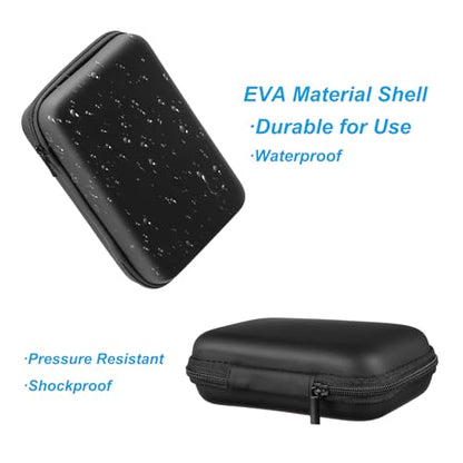 PATIKIL 7.48x5.12 Electronic Organizer Case, 1Pcs EVA Hard Waterproof Rectangle Travel Carrying Case with Zipper for Digital Multimeter, Camera, Charger Cord, Earphone, Black - size: 7.48x5.12"